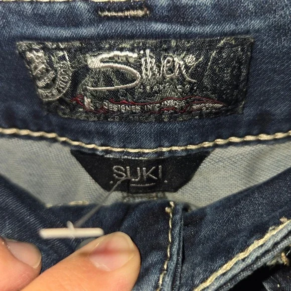 Silver Jeans Co Suki Mid Rise Skinny Jeans Medium Wash Blue Denim Women 29x23 - Picture 5 of 9